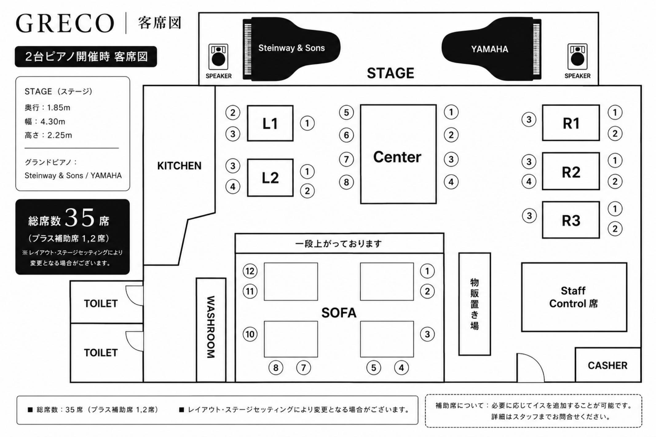 2台ピアノ開催時の客席図